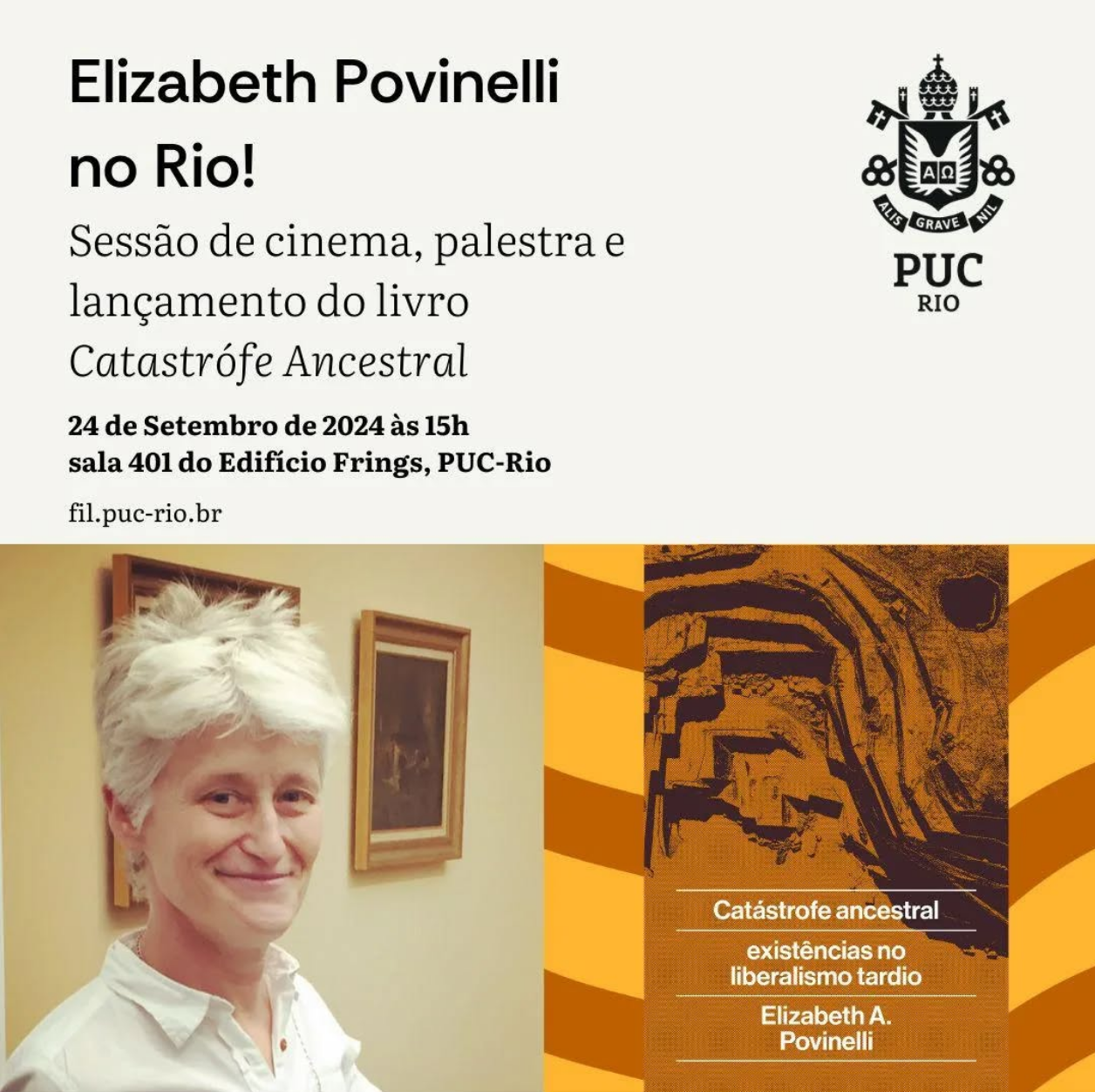Sessão de Cinema, palestra e lançamento de livro com Elizabeth Povinelli
